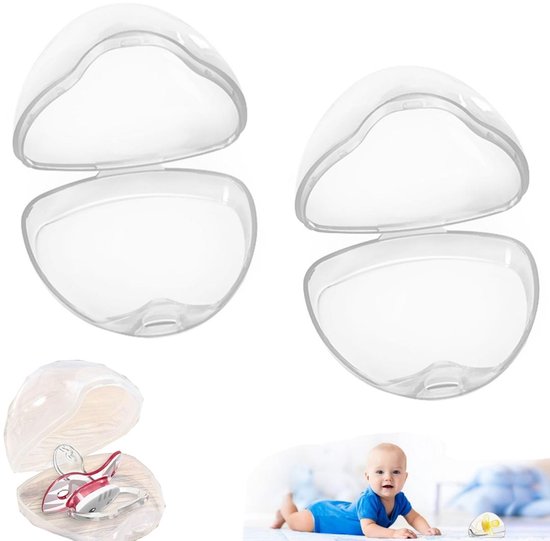 2 fopspeen opbergdozen-fopspeendoosjes-transparante hygiënedoosjes-stofdicht en makkelijk schoon te maken-geschikt voor het dragen van babyfopspenen binnen en buiten (6,1*7*5,1cm)