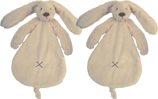 2 Happy Horse Richie Knuffeldoekjes - beige - Baby cadeau - Kraamcadeau - Tuttle doekjes van Happy Horse