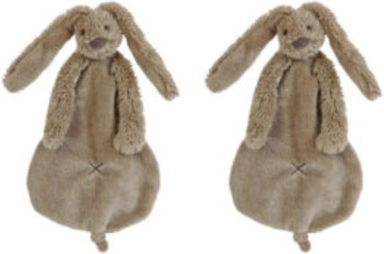 2 Happy Horse Richie Knuffeldoekjes - bruin - Baby cadeau - Kraam cadeau van Happy Horse