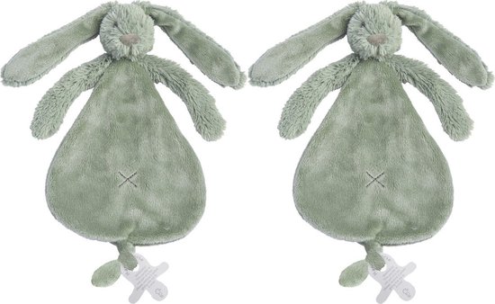 2 Happy Horse Richie Knuffeldoekjes - groen - Baby cadeau - Kraamcadeau - Tuttle doekjes van Happy Horse