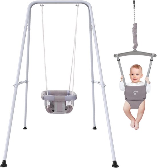 2-in-1 Baby Schommel en Stoel voor Binnen en Buiten - Inklapbaar van Merkloos