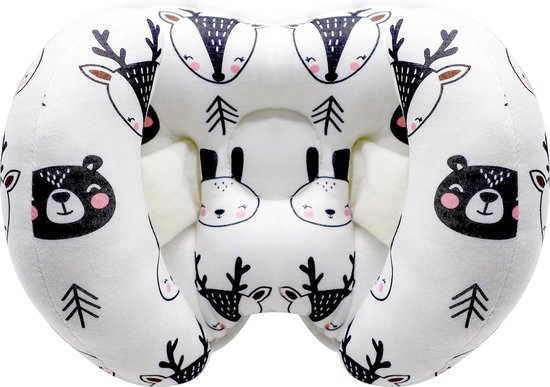 2 in 1 babyreiskussen banaanvorm verstelbaar baby-peuter reiskussen voor peuters jongens meisjes (zwart-wit) van Maliton