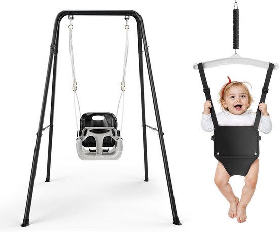 2-in-1 Babyschommel met Verstelbaar Frame voor Binnen en Buiten van Merkloos