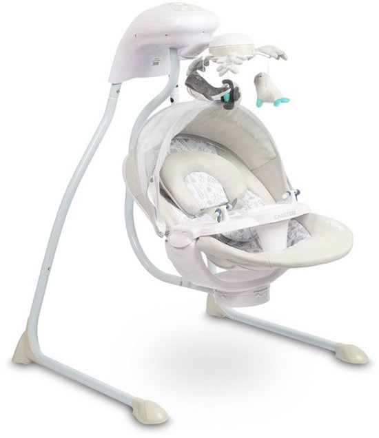 2-in-1 Babyswing & Schommelstoel – Met Muziek, Speelboog & Gordel – Werkt op Batterij & Netstroom light grey van Maxi-Cosi