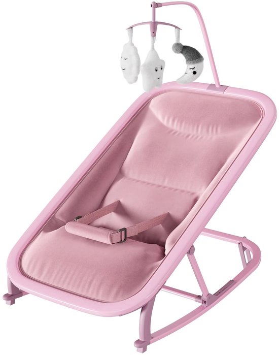 2-in-1 Babywipstoel - Verstelbaar met 3 Ligstanden en Schommelfunctie - Beige