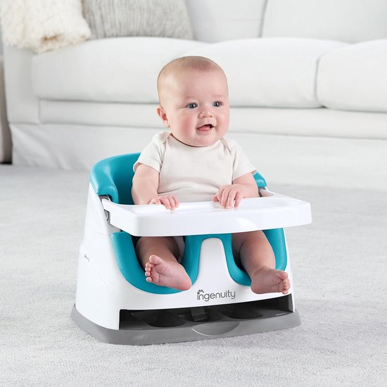 2-in-1 babyzitje, voor het voeden en spelen met afneembaar dienblad. turquoise van INGENUITY