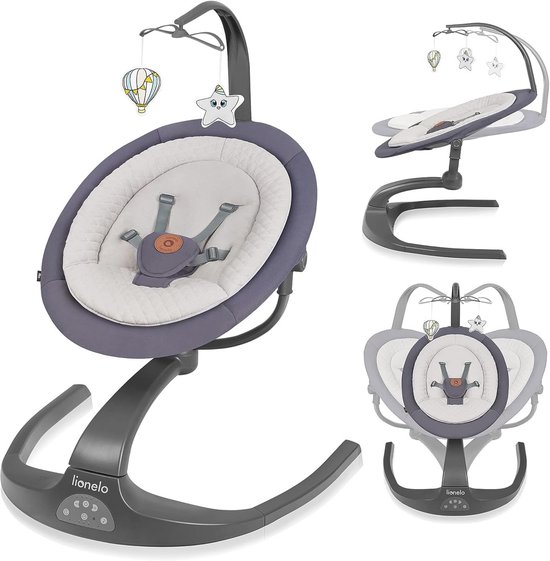 2-in-1 Schommelwieg met Afstandsbediening en Draaibare Stoel voor Baby's