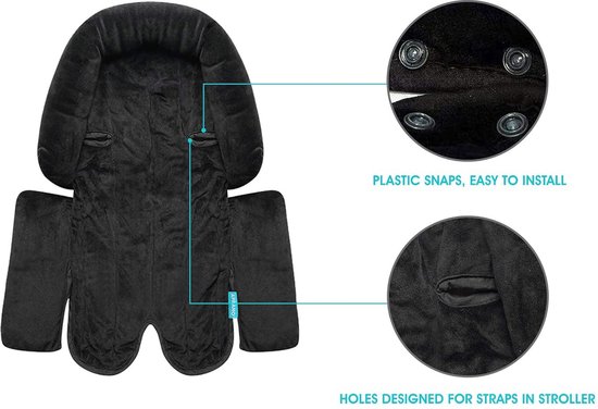 2 in 1 Stoelverkleiner voor alle kinderwagens, baby autostoeltjes en autostoeltjes, universele kinderwagen pasgeboren inlegstoelkussen hoofdsteun. van Dooky