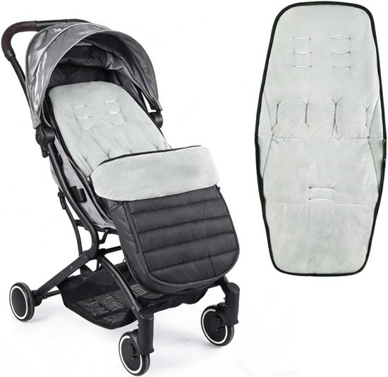 2 in 1 Universal Stroller Cushion Bunting Bag Removable Windproof Footmuff Toddler Warm Stroller Seat Cushion Outdoor Thicken Cushion Kids Warm Leg Protector Bag Stroller Liner