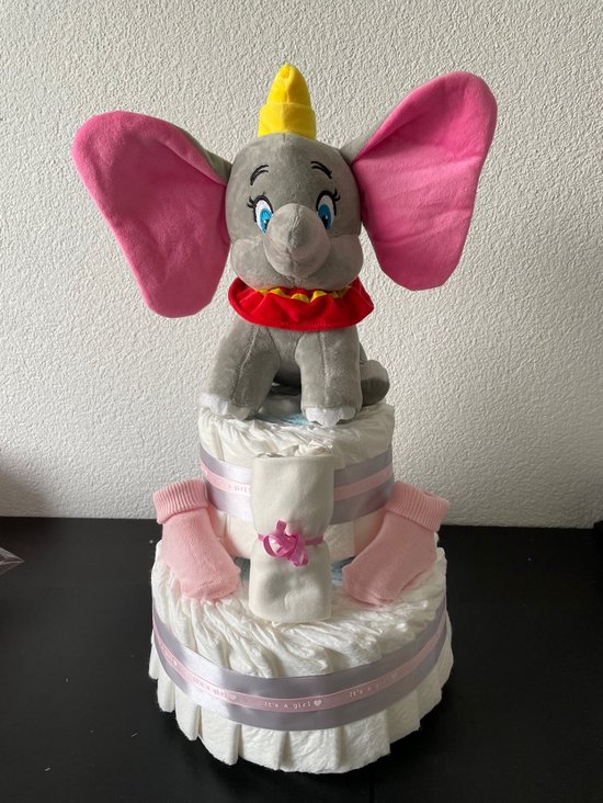 2-Laags Luiertaart Dombo Meisje van Bolloops