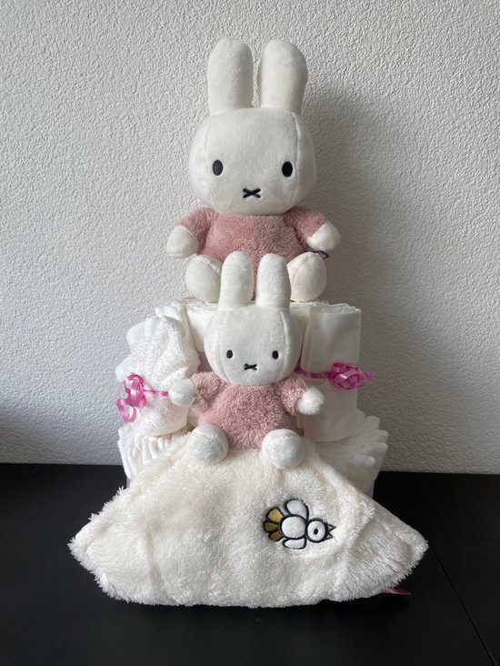 2-Laags Luiertaart Nijntje Fluffy Roze Meisje van Luiertaart