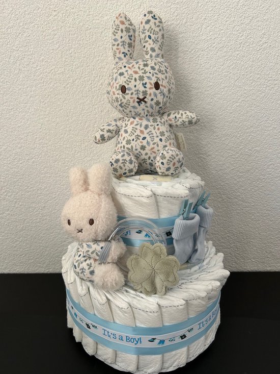 2-Laags Luiertaart Nijntje Lucky Leaves Blauw van Bambolino Toys
