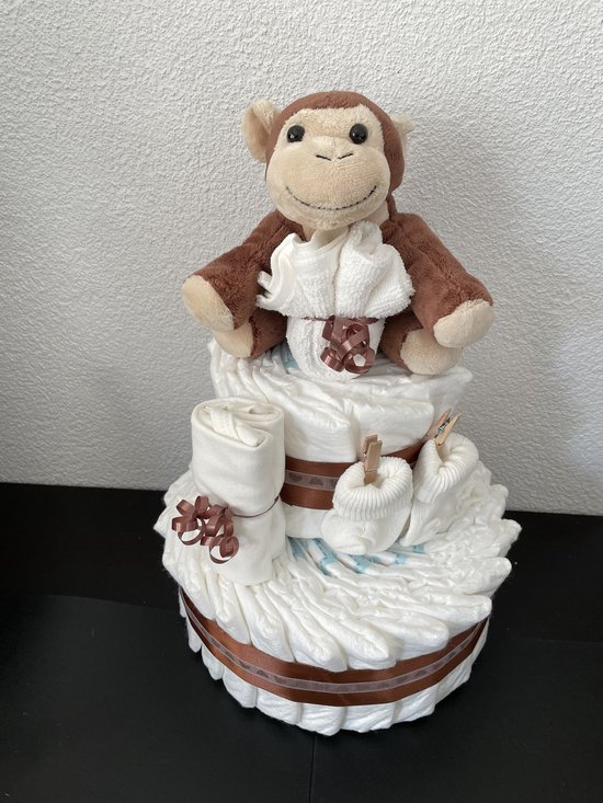 2-Laags Neutrale Luiertaart Aap van Lily & Jack
