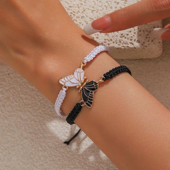 2 Matching Butterfly Best Friends Friendship Bracelets Adjustable - Ruzister BFF Bracelets - Friendship Bracelets with Pendants van Ruzister