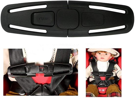 2-pack autogordelgespen, autogordelvergrendeling met borstclip voor babyveiligheid - zwart van BearHoHo