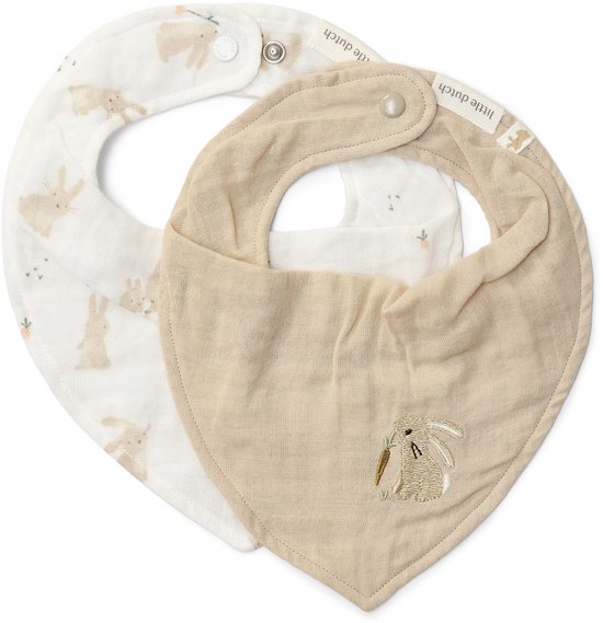 2-pack bandana slab - Wit - Newborn Naturals - Baby Bunny