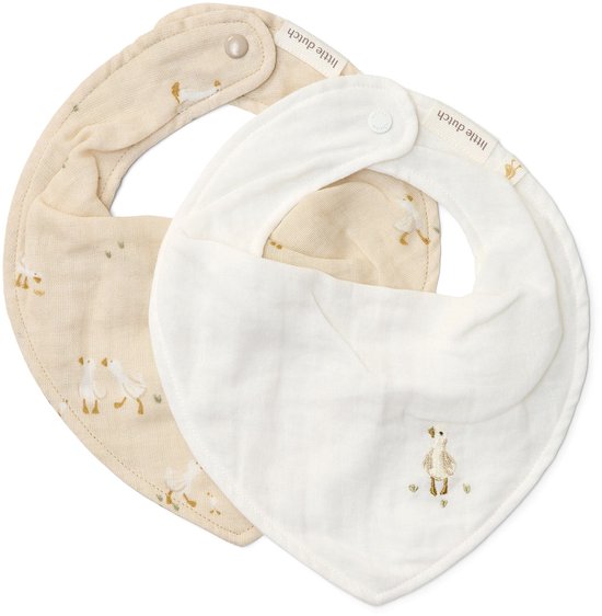 2-pack bandana slab - Wit - Newborn Naturals - Little Goose van Merkloos