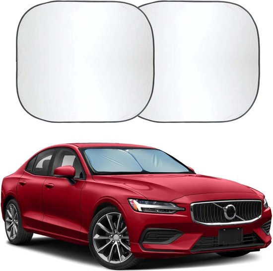 2 Piece Medium Durable 240T Polyester Car Windshield Sunshade - Blocks UV Rays - Foldable Interior Accessories - Sun Protection van Magnelex