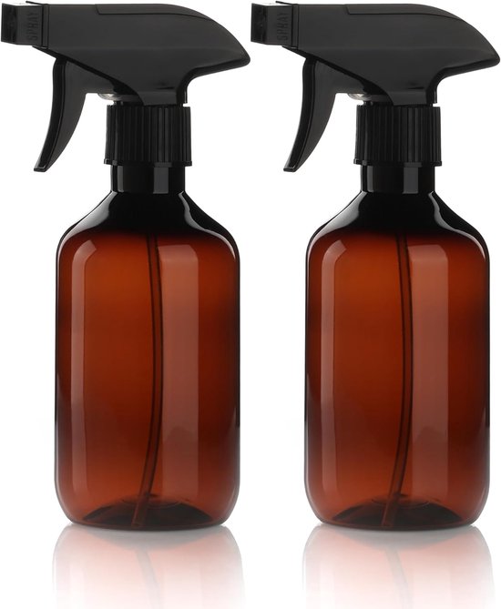 2 Spuitflessen Plastic 300ml Hervulbare Verstelbare Sproeikop Koffie | Duurzame 300ml Sprayflessen met Verstelbare Sproeikop, Mist & Straal, Ideaal voor Haar, Planten en Schoonmaak.