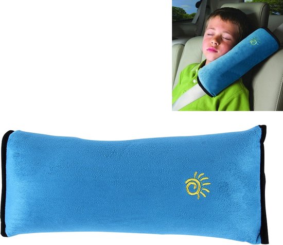 2 STKS Kinderen Baby Veiligheidsgordel Zachte Hoofdsteun Hals Ondersteuning Kussen Schouderstuk voor Autogordel (Blauw) van Joyoldelf