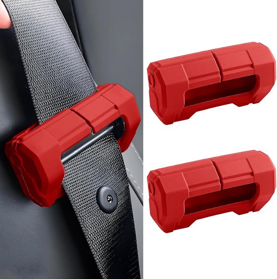 2 Stuks Autogordelsluiting Beschermhoezen Krasbestendig Silicone Clips van Merkloos