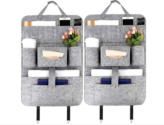 2 stuks autostoel organizer auto vilt organizer sticker auto achterbank tas opbergtas auto-organizer auto voor gadget camping accessoires van Merkloos