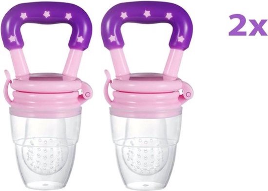 2 Stuks Baby Fruitspeen Siliconen - Speen - Kinderen - Roze – Baby Fruitspeen Set – Roze Siliconen – Veilige Voeding voor Baby's – Gemakkelijk te Reinigen – Vers Fruit – Set van 2 – Baby Speen – Kindvriendelijk van Merkloos