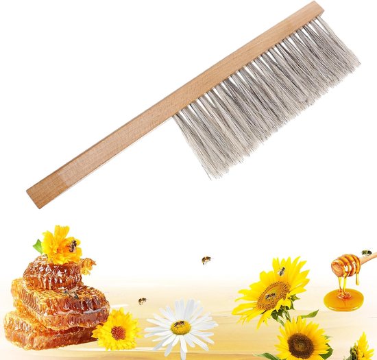 2 stuks bijenborstel - paardenhaar - houten handvat - imker
