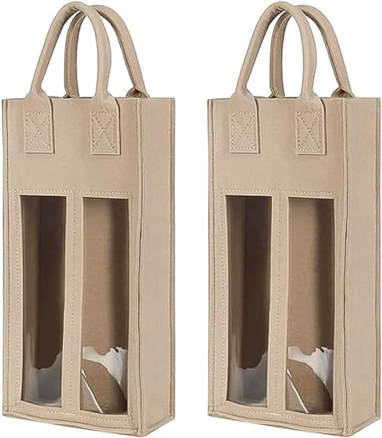 2 Stuks Draagbare Rode Wijn Tas voor Twee Flessen - Schokbestendig en Beschermend voor Wijnflessen, Ideaal voor Cadeaus en Reizen