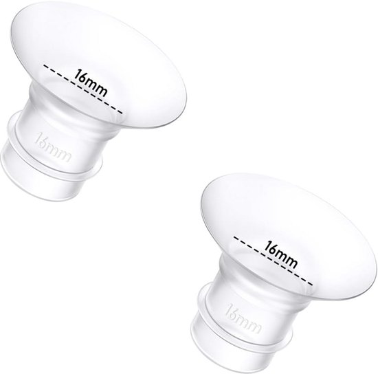 2 Stuks Flessen Inzetstuk 16 mm voor Draagbare Borstkolven - Universele Adapter voor Momcozy, Medela, Spectra & Meer