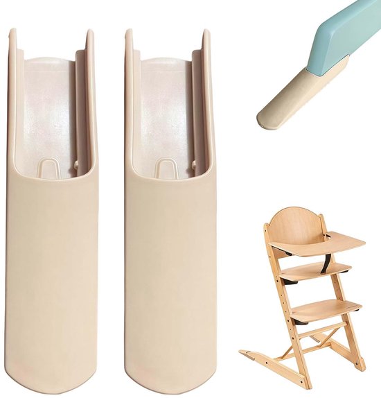 2 Stuks Kantelbeveiliging voor Kinderstoel -Verlengde Glijderset als Accessoire -Veiligheidsvoetkappen en Pootverlengstukken -Stoelpootbeschermers voor Babystoel (Houtkleur) van LALOONA