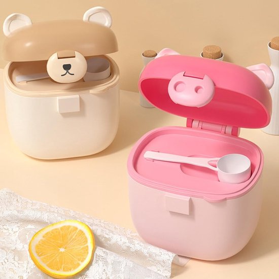 2 stuks melkpoeder portioneerder baby, draagbare melkpoeder portioneerder baby, melkpoeder opbergdoos, berenmelkpoeder kan, voor het bewaren van baby melkpoeder, fruit en snack van Merkloos