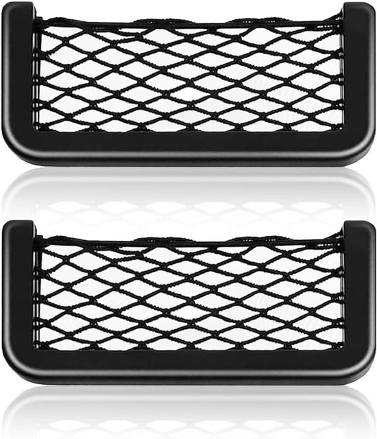 2 stuks - Opbergnet auto - Bagagenet camper - Elastische koffernet - Cargo organizer - Scheidingsnet - Organizer-nettas - 20 x 8CM - Zwart