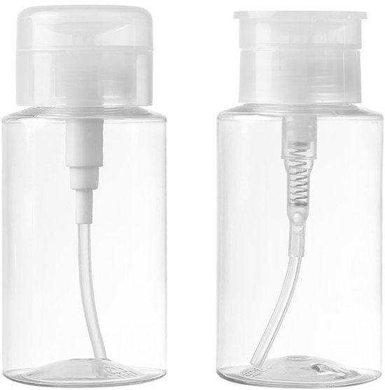 2 stuks Reisverpakkingsflessen met Drukdispenser – Compacte Navulbare Flessen voor Verzorgingsproducten, Vloeistoffen en Make-upverwijderaar