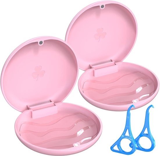 2 Stuks Retainer Case met Aligner Removal Tool - Mondbescherming en Kunstgebit Opbergdoos
