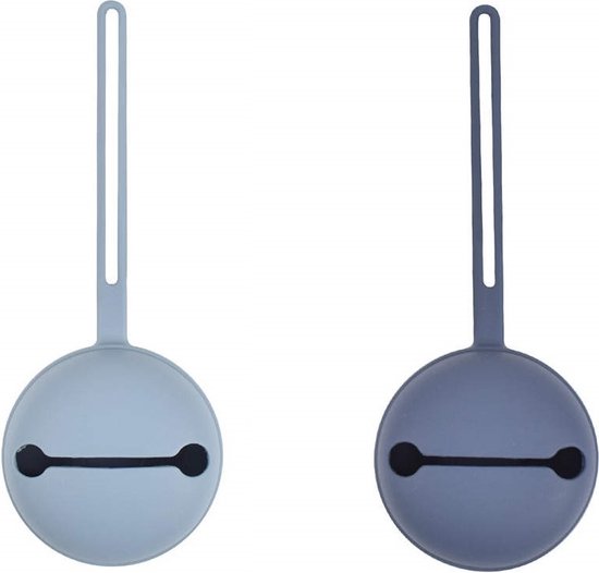2 Stuks - Siliconen Speenhouder Baby - Blauw & Navy van Merkloos