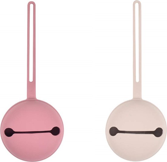 2 Stuks - Siliconen Speenhouder Baby - Roze en Beige van Little Lavender Tree