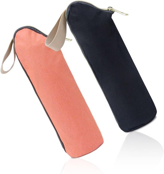 2 Stuks Thermotas voor Flessen, Draagbare Reiszak voor Babyflessen, Waterflessen en Dranken, Ideaal voor Op Reis, Zwart, Handig en Praktisch