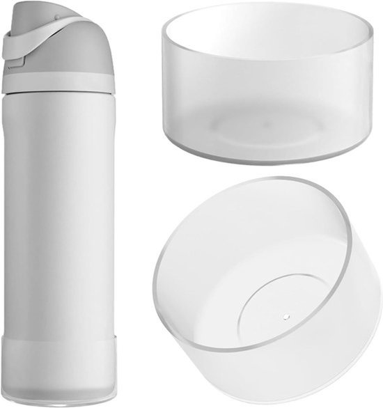 2 stuks waterfles beschermhoes - siliconen anti-slip - fles bodem bumper beschermer - helder wit - compatibel met Owala FreeSip/Twist/Potter 24oz flessen.