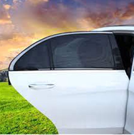 2 Stuks Zonnescherm Auto I Autozonnescherm I UV Protectie SPF 30 I Achterruit Scherm Zonwering I Sunshade I Zwart van Draadkracht
