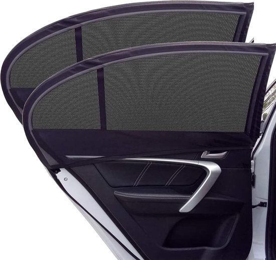 2 stuks zonwerende autobaby, universeel zonneklep-autonet met UV-bescherming/verblindingsbescherming, autoruitzonwering rolgordijnen achterruit ter bescherming van baby's, kinderen, volwassenen, huisdieren van Merkloos