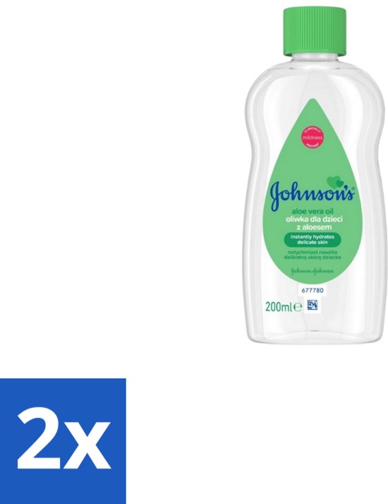 2 x Johnson's - Baby Olie - Aloe Vera - 300 ml - Babyolie Aloë Vera - Huidverzorging - Droge Huid - Gevoelige Huid - Babyhuid van Merkloos