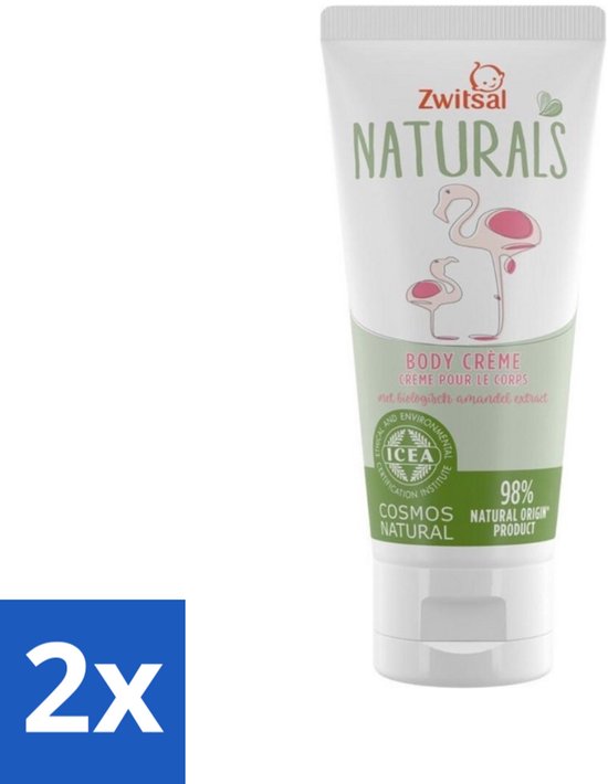 2 x Zwitsal Naturals - Babyverzorging - Body Crème met Amandel Extract - Natuurlijke Ingrediënten - 100 ml - Babycreme - Natuurlijke Babyverzorging - Biologische Babyproducten - Babyhuid - Zachte Babycreme