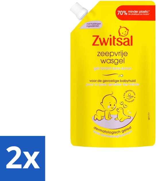 2 x Zwitsal – Wasgel Navulling – Zeepvrij – 500 ml - Babyhuid Verzorging - Zwitsal Wasgel - Baby Wasgel - Babyhuid Reinigen - Hydraterende Wasgel van Merkloos