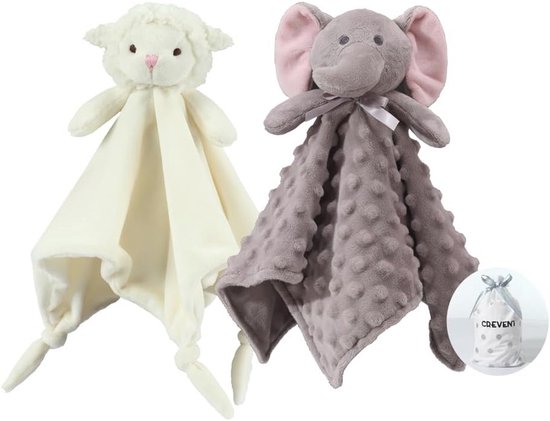 2 Zachte Pluche Veiligheidsdekens met Dierengezicht voor Kinderen - Perfecte Cadeaus voor Verjaardag of Babyshower van Merkloos