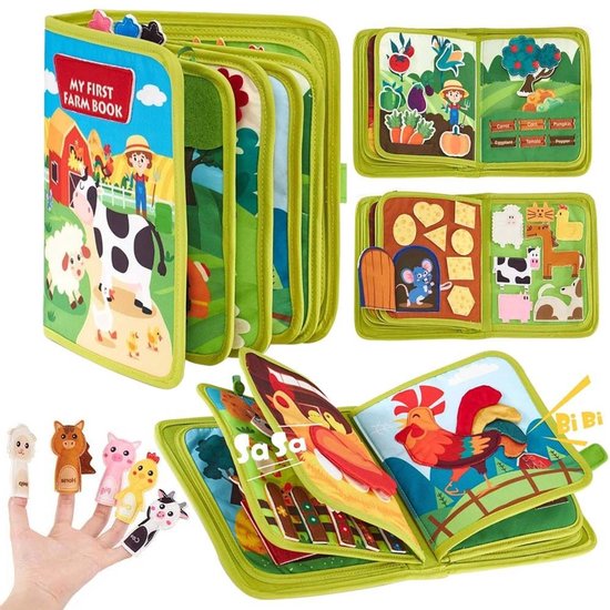 20-in-1 Busy Board voor Peuters - Montessori Speelgoed - Boerderijdieren Rustig Boek - Activiteitenboek - Sensorisch Speelgoed - Reisspeelgoed - Fijne Motoriek Peuterspeelgoed - Cadeaus voor meisjes en jongens van 1 tot 4 jaar van Flintry