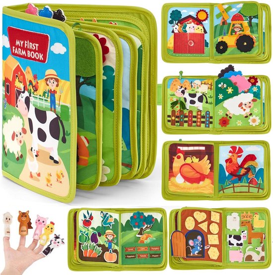 20-in-1 Montessori-speelgoed, Busy Book voor peuters van 1-3 jaar, verjaardagscadeaus, Busy Board Educatief Leerspeelgoed, activiteitenboekjes met boerderijdieren, vliegtuig reisspeelgoed voor peuters van Merkloos