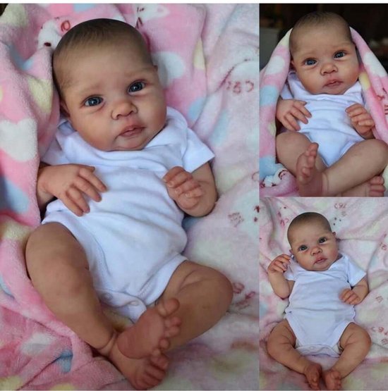 20 inch 50 cm Voorgeschilderde, afgewerkte Reborn babypop, levensechte zachte 3D-huid, geschilderd haar zichtbaar van MAIJIAXIN.