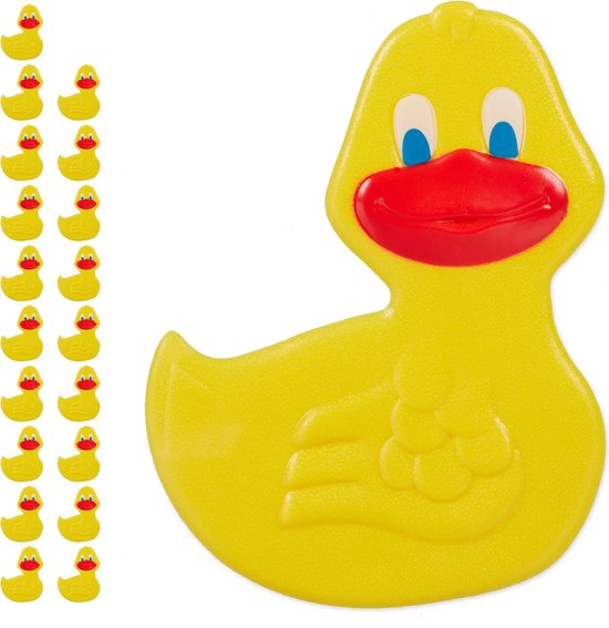 20x Antislip stickers eend - set - badkuip plakker - douche sticker - geel van Merkloos