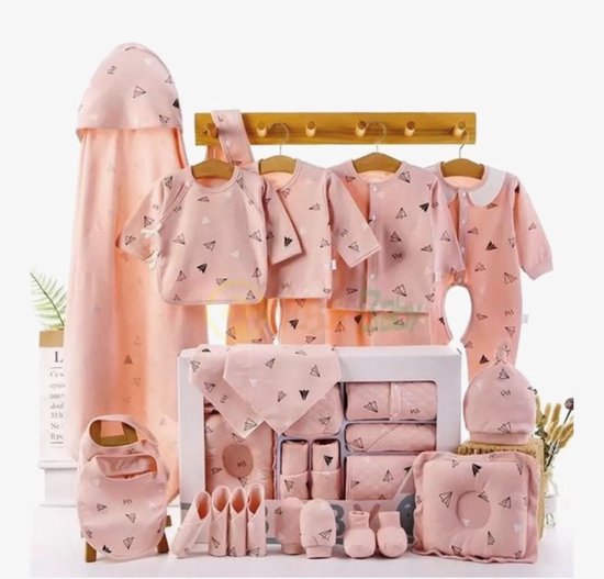 22-delig Newborn Baby Kleding Meisjes | Baby Cadeau - 22 stuks | Kraam cadeau | Babyshower Cadeau Set | 0-6 Maanden - Roze